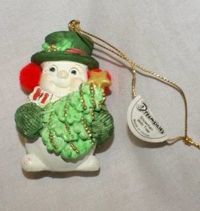 Vintage Dreamsicle Schneemann mit Weihnachtsbaum Stern Weihnachtsschmuck 2,5" #10496 - Bild 1 von 4