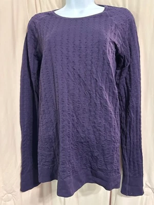 Top Athleta roxo LS tamanho L material momentum enrugado - Imagem 1 de 3