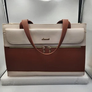 Loveook Laptoptasche stylische Tasche mit USB-Anschluss und mehreren Fächern beige - Bild 1 von 15