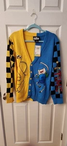 Adventure Time Cardigan Sweater Adult Small Finn Jake Embroidered NEW Read Desc - Picture 1 of 6