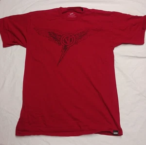 VANS WINGED LIGHTNING ECO T-Shirt Mens M Short Sleeve Cotton Jersey Red - Picture 1 of 11