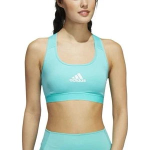 Adidas Don’t Rest Alphaskin Racerback Logo Athletic Sports Bra Sz XS Light Blue - Picture 1 of 18