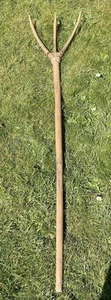 Vintage Rustic Hay Fork Wood Pitchfork Large - Picture 1 of 4