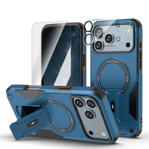 Rugged Stand Magnetic Case with Screen Camera Cover For iPhone 17 Prp Max 17 Air - Picture 1 of 51