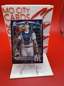 2025 Bowman Rafael Flores 1st Bowman Chrome Reptillian Fuscia /199 NY Yankees - Picture 1 of 3