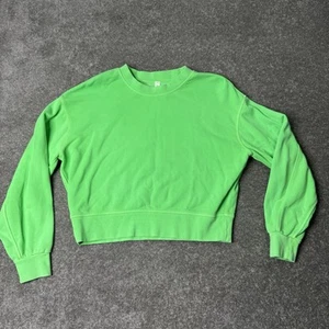 Sudadera Lululemon Perfectamente Grande Crop Crew Verde Sólido Grito Talla 4 - Imagen 1 de 9