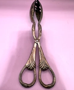 Lenox Versilberte Salatzange Kelly Muster Scherenstil Made In Italy Vintage - Bild 1 von 5