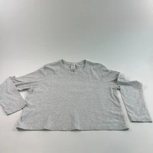Victoria's Secret PINK Long Sleeve Crew Neck Crop Tee Shirt w/Logo Gray XXL NWT - Picture 1 of 8
