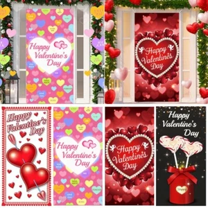 Happy Valentine’s Day Door Cover Banner Backdrop Romantic Photo Background - Picture 1 of 16