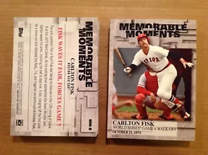 Carlton Fisk #MM-8 Red Sox Walk Off #ed/49 made 2017 Topps Memorable Moments 5x7 - Bild 1 von 1