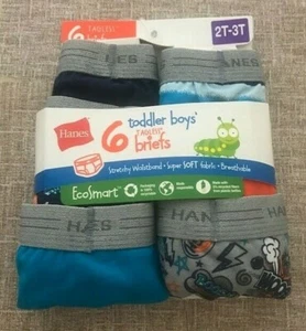 Hanes Boys' Toddler Brief, Assorted Colors Size 2T-3T Breathable EcoSmart - Picture 1 of 1
