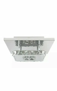 CECILIA MIRRORED CHROME BATHROOM LED CEILING LIGHT - CRYSTAL DESIGN - Picture 1 of 5