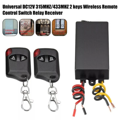 315MHZ/433MHZ 2 Tasten Funk Fernbedienung Schalter Relais DC12V mit Empfänger DE - Bild 1 von 4