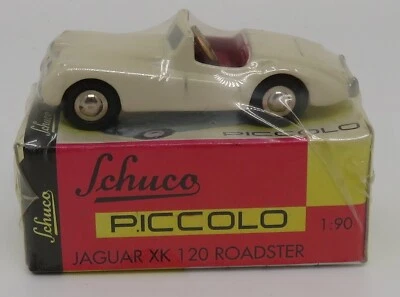 Micro Metal Shell Schuco Piccolo 1/90 Jaguar Xk 120 Beige In Box #01691 - Immagine 1 di 4
