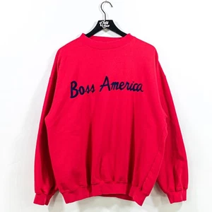 BOSS America Sweatshirt XL VTG 90s Embroidered Hip Hop Streetwear - Picture 1 of 11