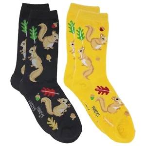 Squirrel Tree Ground Squirrels Cute Rodents Animal 2 Pairs Foozys Women's Socks - Picture 1 of 7