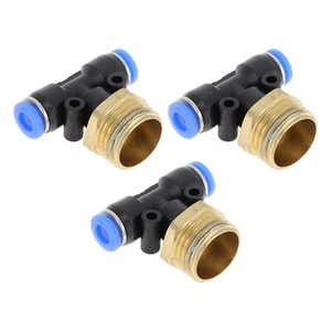 Push to Connect Air Fittings 1/4" t Type Air Line Quick Joint Plastic Metal 1... - Picture 1 of 7