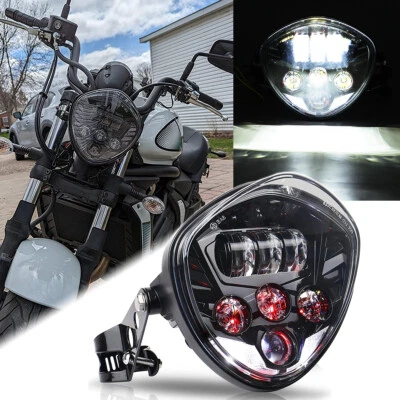 7" LED Headlight Hi/Lo DRL w/ Bracket For Kawasaki Vulcan VN S 650 900 1500 2000 - Image 1 of 4
