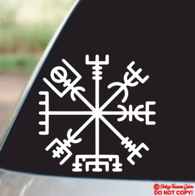 VIGVISER VIKING COMPASS Vinilo Calcomanía Adhesiva Ventana Coche Pared Parachoques Símbolo Nórdico Foto 1 de 2
