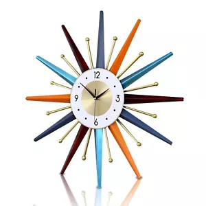 FIELDY große Wanduhr 22 Zoll Mid Century Wanduhr Starburst Clock Non Ti... - Bild 1 von 7