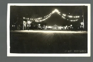 Grant NEBRASKA RPPC c1920s CHRISTMAS LIGHTS Main Street ELECTRIC nr Ogallala - Picture 1 of 3