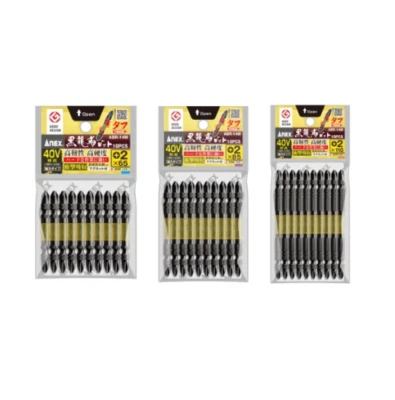 ANEX Black Ryujin Bit Double Head High Hardness Tough Bit 10 pcs set +2x65-110mm - Image 1 of 4