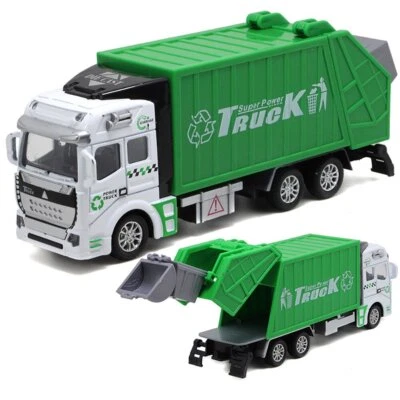 1/48 Sanitation Garbage Truck Model Car Diecast Toy Vehicle Pull Back For Kids - Image 1 of 4