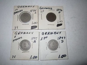 LOT OF (7) 1874-1899 GERMAN DEUTSCHLAND COINS IN COIN SLEEVES - TUB A22 - Picture 1 of 4