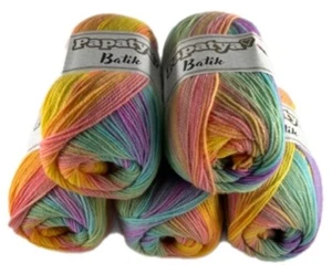 Rainbow wool pack 5 x 100g Papatya Batik Yarn wool crochet DK acrylic Shade 48 - Picture 1 of 1