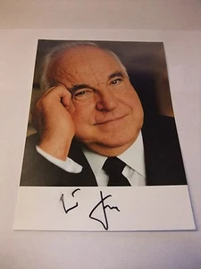 n AK Autogrammkarte Foto mit Original Autogramm Helmut Kohl handsigniert - Picture 1 of 1