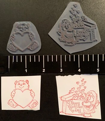 Lote de 2 estampillas de goma de corazón/san Valentín de oso de peluche (sin montar) - Destash Foto 1 de 2