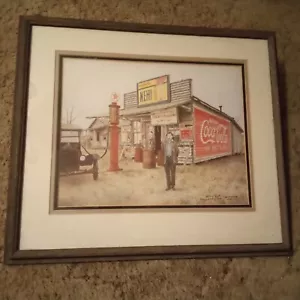 Allan Nance 20x18" Coca Cola~Texaco Gas Pump~Mcallisters Garage Artist Proof 2/5 - Picture 1 of 18