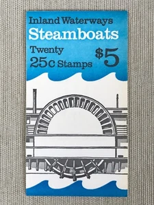 #BK166 Steamboats Inland Waterways, US Booklet 20 25-Cent Postage Stamps, MNH - Picture 1 of 3
