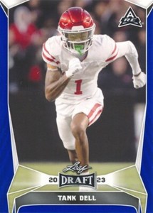 #38 TANK DELL 2023 Leaf Draft Football BLUE RC TEXANS
