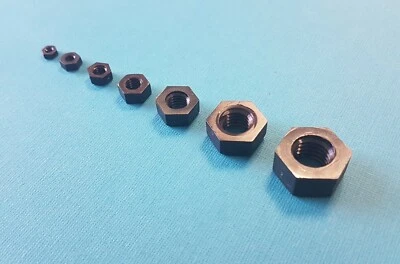 Black Nylon 66 Plastic Hex / Hexagon Nuts /Fasteners Fit Screws Thread DIN125