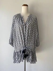And Andrea Womens Top Blouse one size Boho Resort Wear Beach Casual Coastal Top - Imagen 1 de 13
