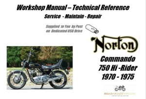 Norton Commando 750 Hi-Rider Servizio Riparazione Officina Manuale USB 70 -75 - Foto 1 di 11
