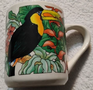 Colorful Tucan Bird Coffee Mug 10 oz By Mccrory Store Vintage Tea Cup - Picture 1 of 5