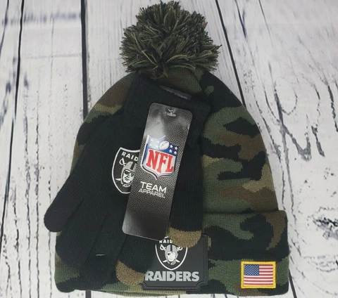 Raiders Youth Beanie And Gloves Salute To Service Set One Size Fits Most MSRP$40 Cover