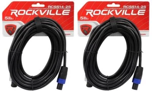 2 Rockville RCSS1425 25' 14 AWG 100% Copper Speakon to Speakon Pro Speaker Cable - Picture 1 of 2