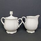 VTG Antique Lace 3738 by International Japan Creamer and Sugar Bowl With Lid