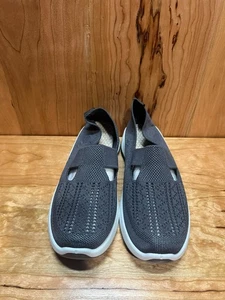 Women’s Gray Knit Slip-On Walking Shoes Elastic Strap Comfort Sneakers EU 39 - Picture 1 of 5