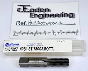 1/8" x 27TPI NPSI (National Pipe Straight-Intermediate) Tap or Tap Set, HSS. - Picture 1 of 6