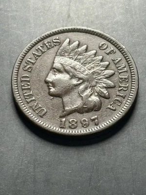 1897 Indian Head Penny/Cent - Nice Details - FREE SHIPPING - Image 1 of 4