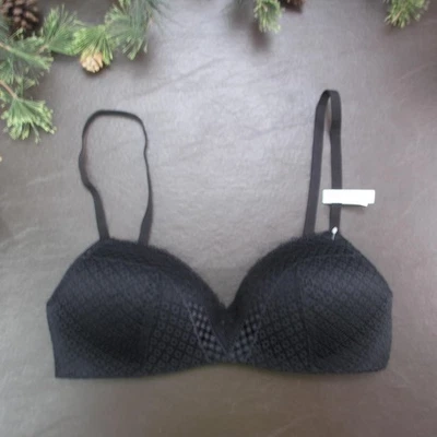 Maidenform Bra Womens 34B Black Wireless Lace Padded Adjustable Straps Hook Back - Image 1 of 4