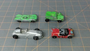 Lot of 4 Vtg  USA Midgetoy 3" Metal Race Car & Tootsietoy 2 Metal Cars & 1 Truck - Picture 1 of 14