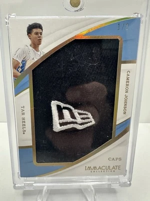 2019 Panini Immaculate Collegiate Cameron Johnson Rookie Cap Patch 1/2 - Image 1 of 4