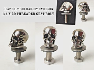 Motorcycle Rear Seat Skull Bolt Screw For Harley Touring Dyna XL883 - Picture 1 of 7