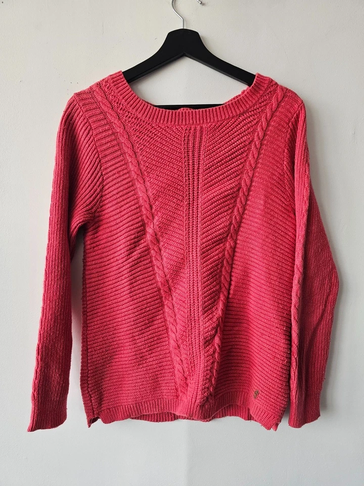 Juicy Couture коралловый розовый кабель вязаный свитер L женщин длинным рукавом Y2K стиль - Изображение 1 из 4