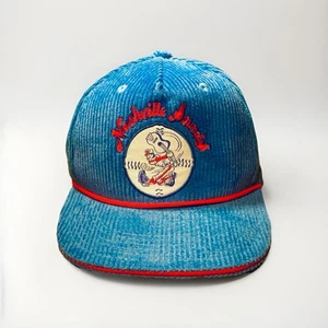 Mens Retro Inspired MLIB Nashville Sounds Blue Corduroy Snapback Hat Cap (OSFM) - Picture 1 of 7